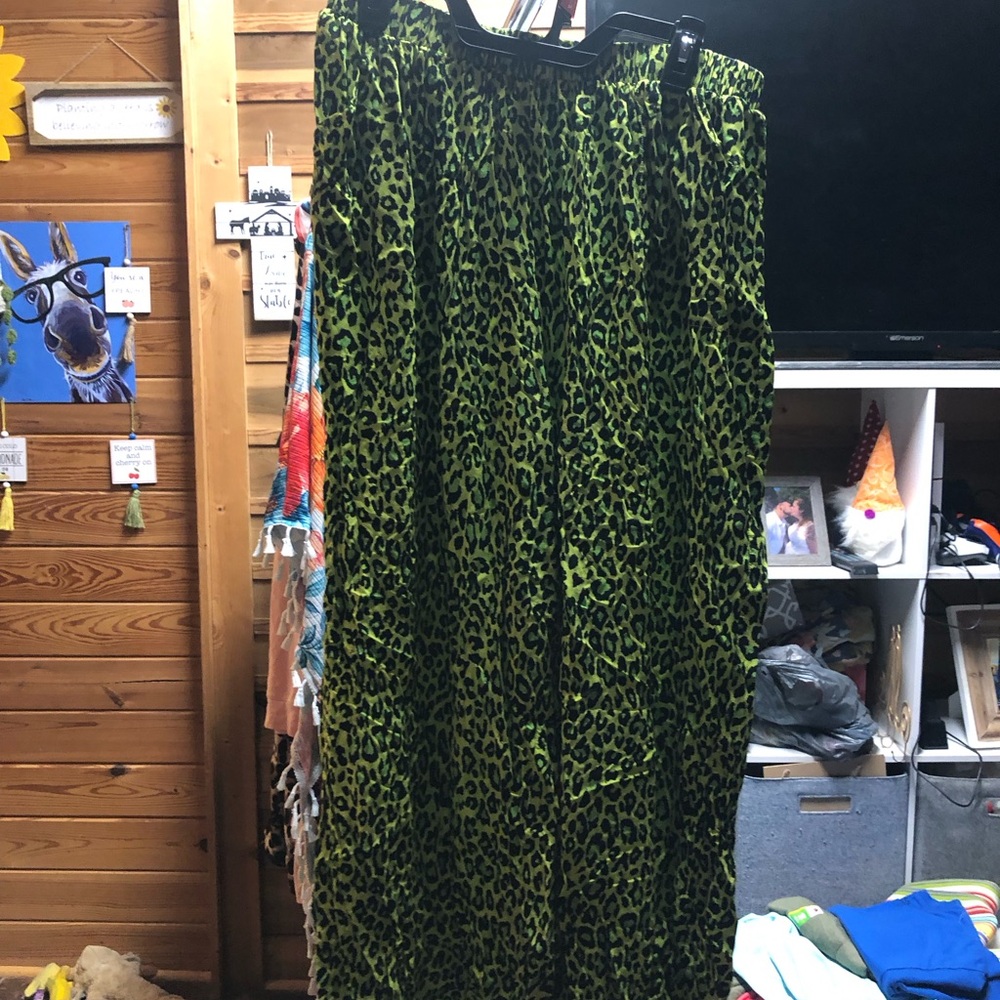 Green Leopard Print cover up and bottoms